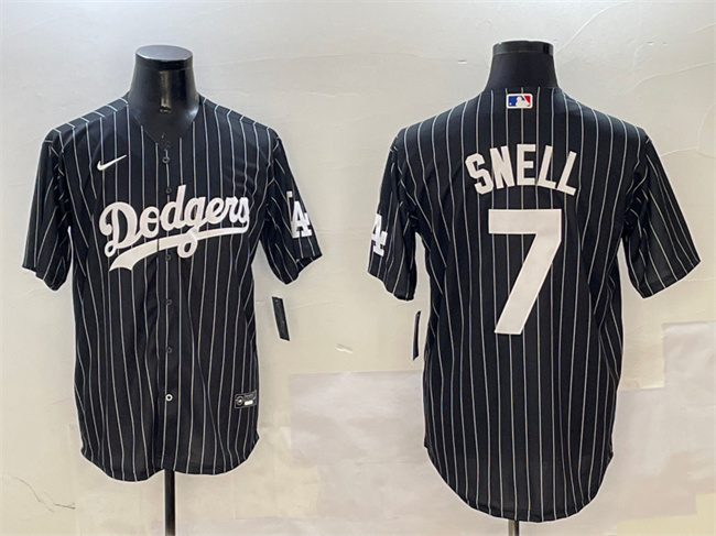Men's Los Angeles Dodgers #7 Blake Snell Black Cool Base Stitched Baseball Jersey Men's Los Angeles Dodgers #7 Blake Snell Black Cool Base Stitched Baseball Jersey